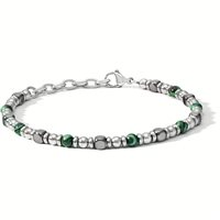 Bracelet Comete Man District in  Surgical steel  Malachite UBR 1201 - UBR 1201